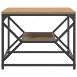 Berkfield Coffee Table With Shelf, Artisan Oak, 51X50X40 Cm, Made From Engineered Wood - thumbnail 6