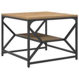 Berkfield Coffee Table With Shelf, Artisan Oak, 51X50X40 Cm, Made From Engineered Wood - thumbnail 2