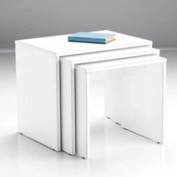 Fwstyle Nest Of 3 Matt White Tables Scratch Resistant - thumbnail 2