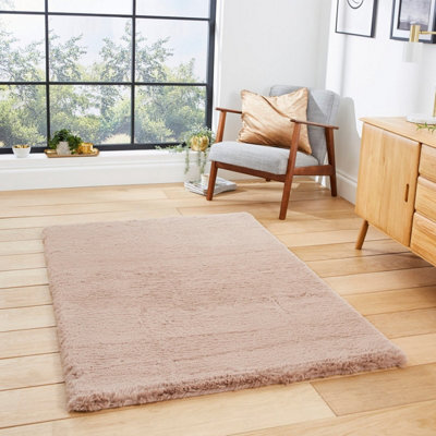 Mink Modern Plain Shaggy Easy To Clean Rug For Living Room And Bedroom-150Cm X 230Cm - image 1