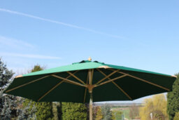 Large Hardwood Garden Parasol Umbrella-3.5M Wide Dark Green - thumbnail 3