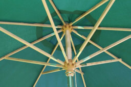 Large Hardwood Garden Parasol Umbrella-3.5M Wide Dark Green - thumbnail 4