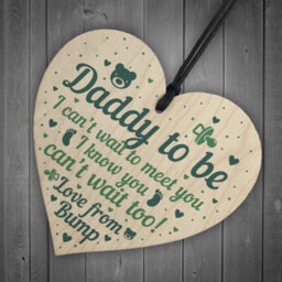 Red Ocean Daddy To Be Gifts Card From Bump Wooden Heart Daddy Christmas Presents Gifts For Dad - thumbnail 6