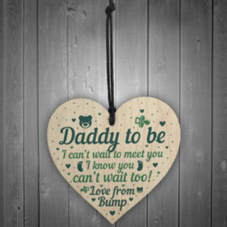 Red Ocean Daddy To Be Gifts Card From Bump Wooden Heart Daddy Christmas Presents Gifts For Dad - thumbnail 2