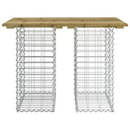 Berkfield Garden Bench Gabion Design 100X70X72 Cm Impregnated Wood Pine - thumbnail 5