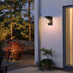 Long Life Lamps Company Outdoor Pir Wall Light Lantern Black Clear Lamp Shade Zlc384Sen With 4W Led Warm White - thumbnail 9