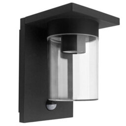 Long Life Lamps Company Outdoor Pir Wall Light Lantern Black Clear Lamp Shade Zlc384Sen With 4W Led Warm White - thumbnail 3
