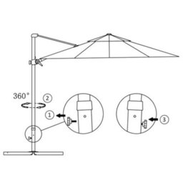 Berkfield Cantilever Umbrella With Aluminium Pole Red 300 Cm - thumbnail 7