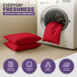 Oxford Homeware Plain Dyed Pillowcase 3 Pair (W)50X(L)75 Cm- Soft Breathable Easy Care Standard Bed Pillow Covers Red (Pack Of 6) - thumbnail 9