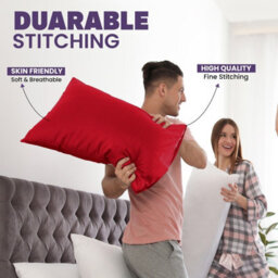 Oxford Homeware Plain Dyed Pillowcase 3 Pair (W)50X(L)75 Cm- Soft Breathable Easy Care Standard Bed Pillow Covers Red (Pack Of 6) - thumbnail 6