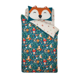 Catherine Lansfield Fox And Woodland Friends Reversible Single Duvet Cover Set With Pillowcase Green - thumbnail 5