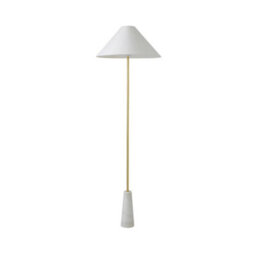 Valuelights Margot White Marble Base Floor Lamp With A Linen Tapered Lampshade - Bulb Included - thumbnail 8