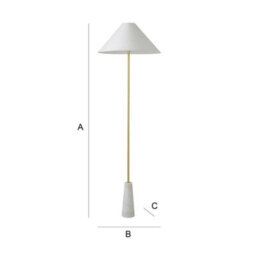 Valuelights Margot White Marble Base Floor Lamp With A Linen Tapered Lampshade - Bulb Included - thumbnail 9