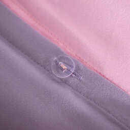 Ohs Reversible Duvet Cover Pillowcase Bedding Set, Lilac Pink- Double - thumbnail 5