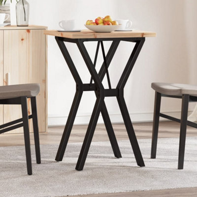 Berkfield Dining Table Y-Frame 50X50X75.5 Cm Solid Wood Pine And Steel - image 1