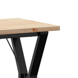 Berkfield Dining Table Y-Frame 50X50X75.5 Cm Solid Wood Pine And Steel - thumbnail 7