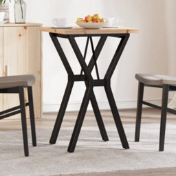 Berkfield Dining Table Y-Frame 50X50X75.5 Cm Solid Wood Pine And Steel - thumbnail 1