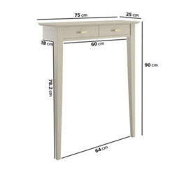 75Cm Extra Small & Narrow Taupe Console Table - thumbnail 2