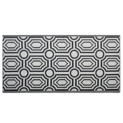 Beliani Outdoor Rug Bidar Black 90 X 180 Cm Reversible - image 1