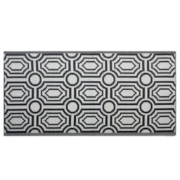 Beliani Outdoor Rug Bidar Black 90 X 180 Cm Reversible - thumbnail 1
