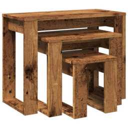 Berkfield Nest Of Tables 3 Pcs Old Wood Engineered Wood - thumbnail 7