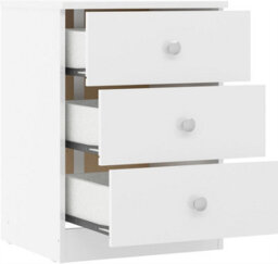 Denver White Gloss 3 Drawer Bedside Table Cabinet Nightstand Bedroom Storage - thumbnail 6