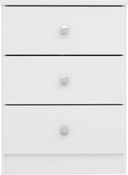 Denver White Gloss 3 Drawer Bedside Table Cabinet Nightstand Bedroom Storage - thumbnail 7
