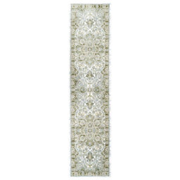 Loomed Green Traditional Floral Medallion Bedroom Living Runner Rug 60X240Cm - thumbnail 6