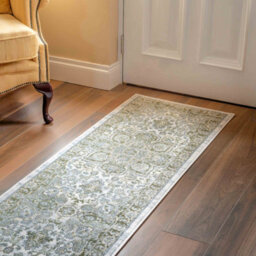 Loomed Green Traditional Floral Medallion Bedroom Living Runner Rug 60X240Cm