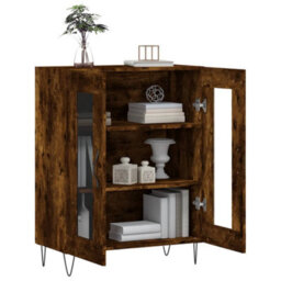 Berkfield Sideboard Smoked Oak 69.5X34X90 Cm Engineered Wood - thumbnail 4