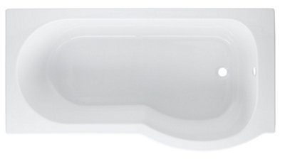 Cooke & Lewis Adelphi White P-Shaped Shower Rh Bath Curved (L)149.5Cm (W)80Cm - image 1