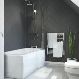 Cooke & Lewis Adelphi White P-Shaped Shower Rh Bath Curved (L)149.5Cm (W)80Cm - thumbnail 4