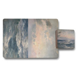 Benjamin Tate Design Placemat Coaster Set Designer Artwork Collection With Wood Base Limited Edition Exclusive