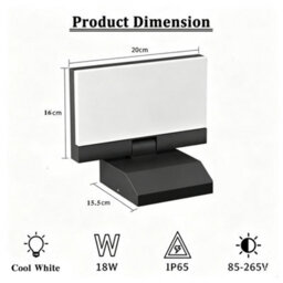 Amorly 180  Rotatable Exterior Wall Light,ip65 Waterproof Hardwired Led Porch Light Cool White Aluminum Wall Sconce For Front Door - thumbnail 5