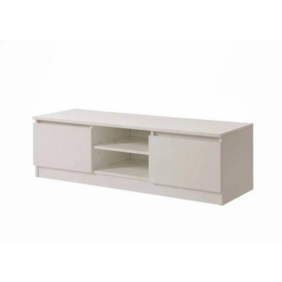 Tv Cabinet Stand In White  With Storage For Living Room - image 1