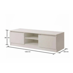 Tv Cabinet Stand In White  With Storage For Living Room - thumbnail 2