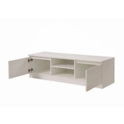 Tv Cabinet Stand In White  With Storage For Living Room - thumbnail 5