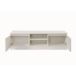 Tv Cabinet Stand In White  With Storage For Living Room - thumbnail 4