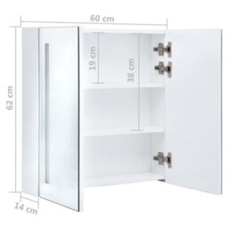 Berkfield Led Bathroom Mirror Cabinet 60X14X62 Cm - thumbnail 8