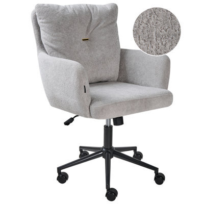 Beliani Desk Chair Alpine Faux Fur Grey - image 1