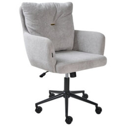 Beliani Desk Chair Alpine Faux Fur Grey - thumbnail 4