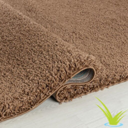 STALWART Modern Shaggy Rug - 5Cm Thick Pile Soft Touch Washable Area Rugs Carpet (Mocha, 60X110Cm) - thumbnail 2