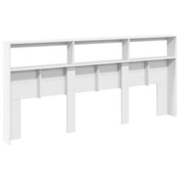 Berkfield Headboard Cabinet With Led White 220X17X102 Cm - thumbnail 8