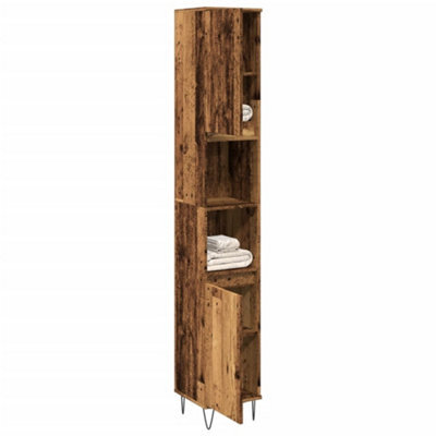 Walplus Bathroom Cabinet Old Wood 30X30X190 Cm Engineered Wood - image 1