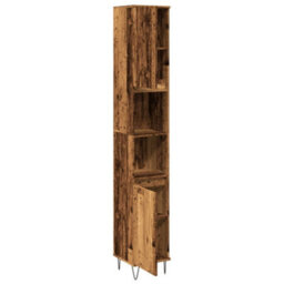 Walplus Bathroom Cabinet Old Wood 30X30X190 Cm Engineered Wood - thumbnail 7