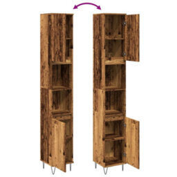Walplus Bathroom Cabinet Old Wood 30X30X190 Cm Engineered Wood - thumbnail 8