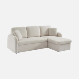 Sweeek - 3-Seater Reversible Corner Sofa Bed In Boucle Fabric Milano Boucle White 220X83X85 Cm - thumbnail 4