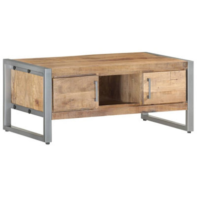 Berkfield Coffee Table 95X50X40 Cm Rough Mango Wood - image 1