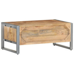 Berkfield Coffee Table 95X50X40 Cm Rough Mango Wood - thumbnail 4