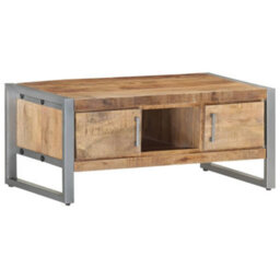 Berkfield Coffee Table 95X50X40 Cm Rough Mango Wood - thumbnail 8